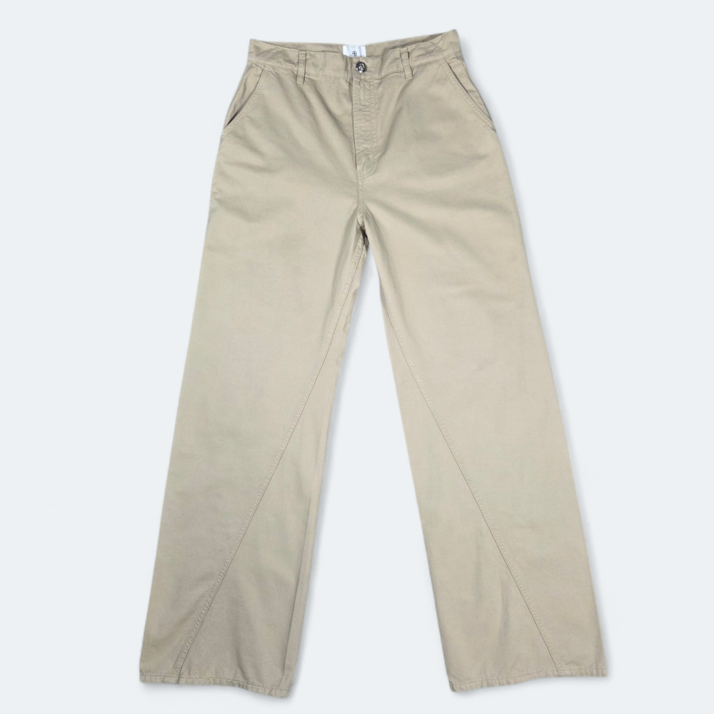Anine Bing Briley Wide Leg Pants Oatmeal Size 29 - Picture 2 of 11